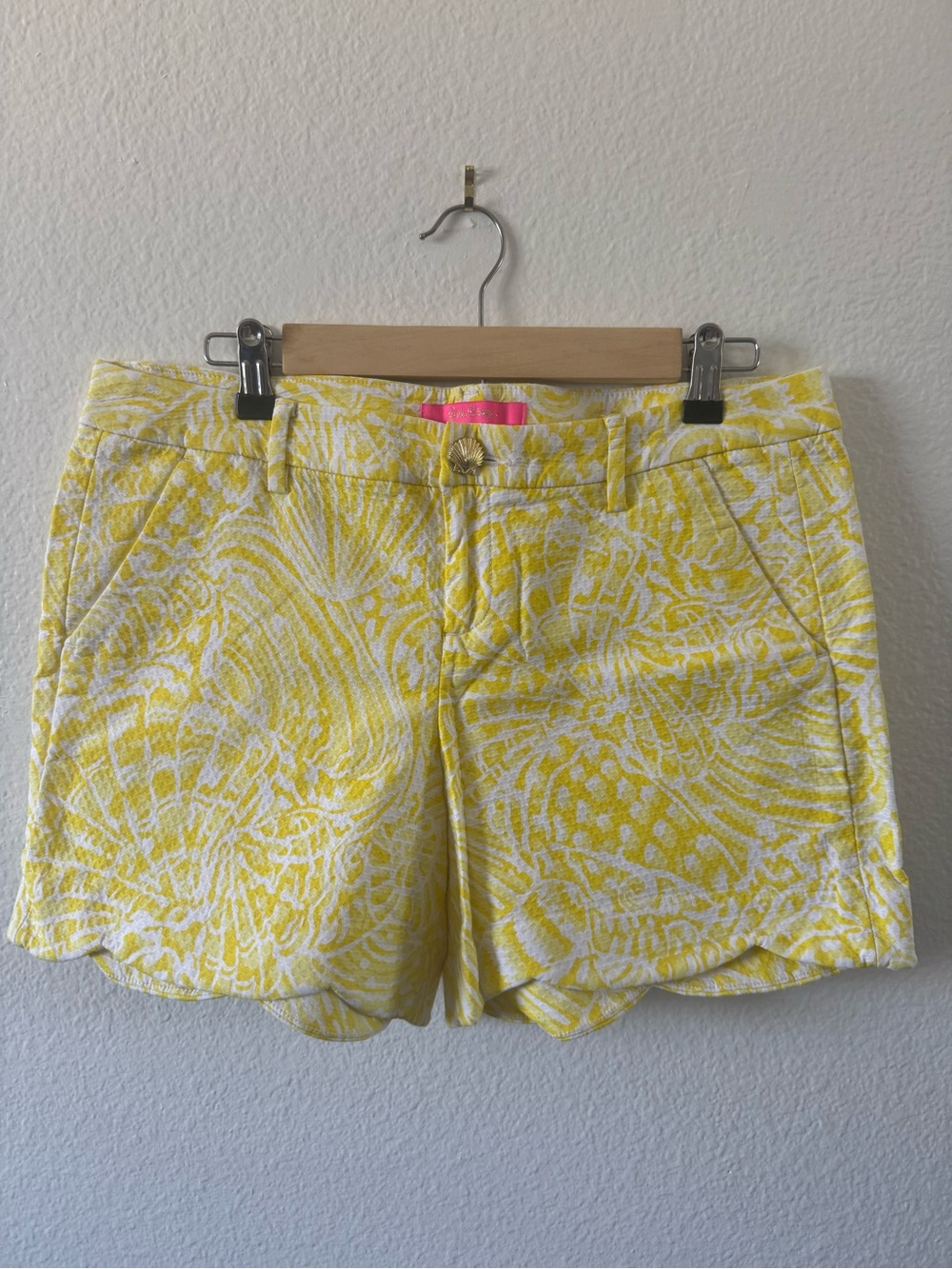 Bright Yellow Patterned Women’s Shorts